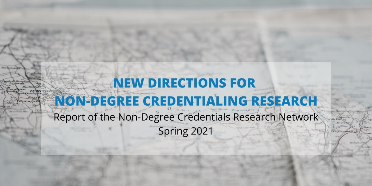 map with new directions for non-degree credentials research